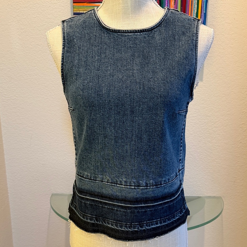 Theory Dark Indigo Denim Tank Top
